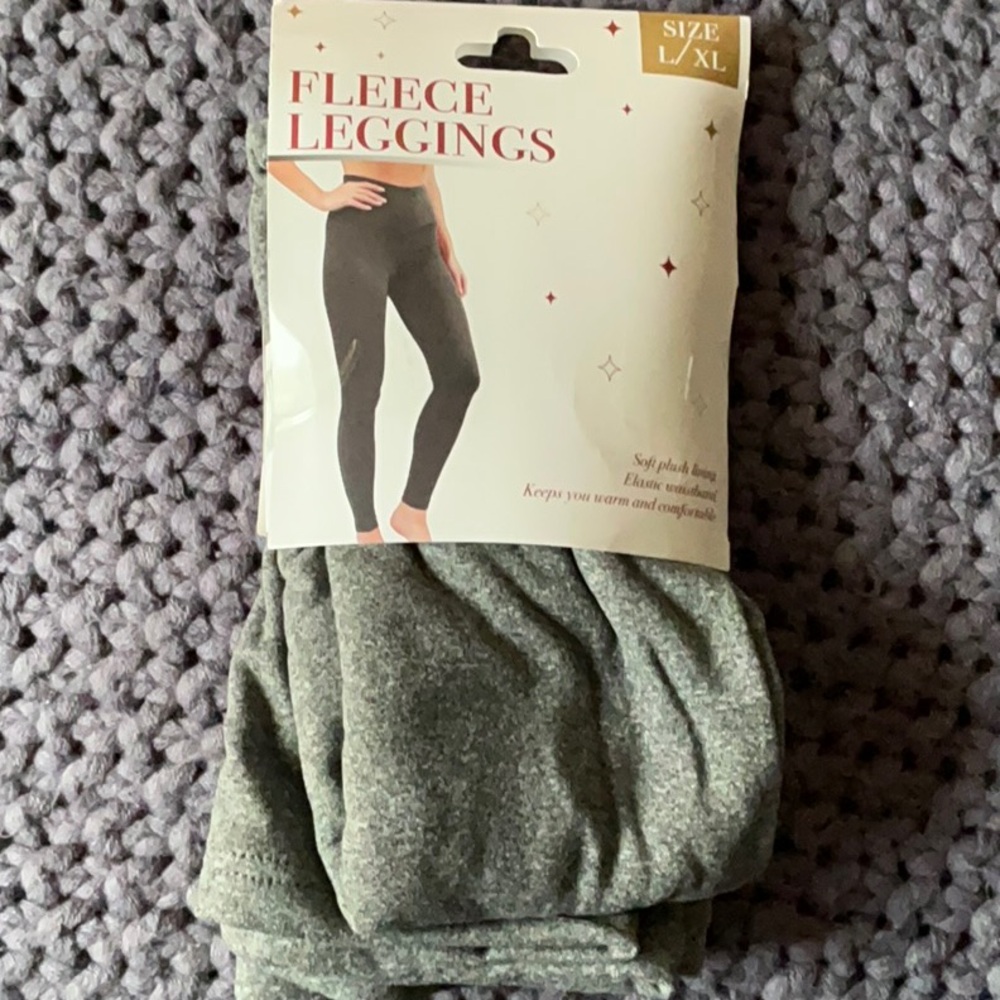 Gray Fleece Leggings L/XL NEW